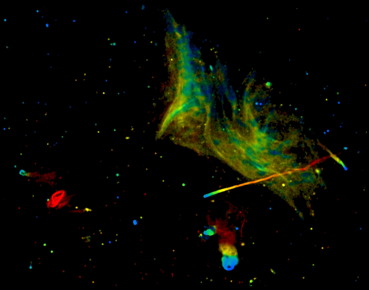 Image Release: Mysterious Phenomena in a Gigantic Galaxy-Cluster Collision