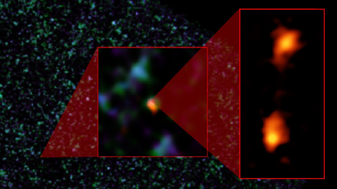 Duo of Titanic Galaxies Captured in Extreme Starbursting Merger