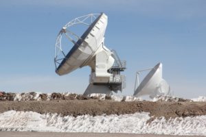 Two radio telescopes