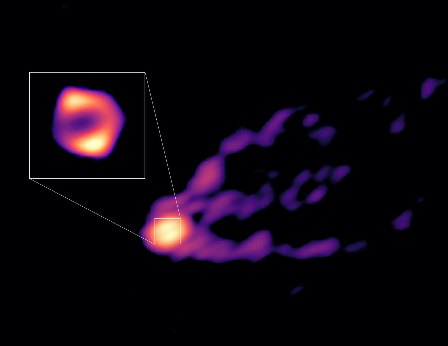 M87’s jet and black hole shadow together