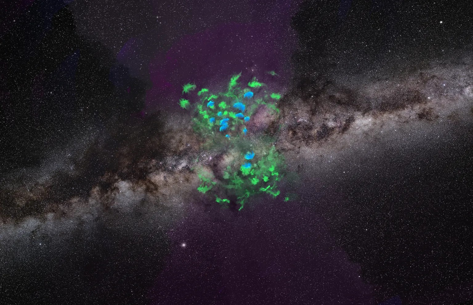 Massive Gas Clouds Escape Center of Milky Way