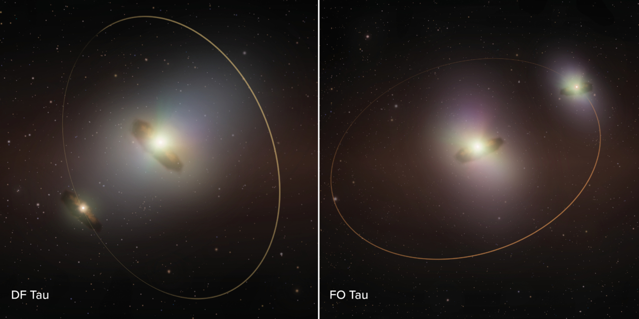 Binary star systems DF Tau and FO Tau.