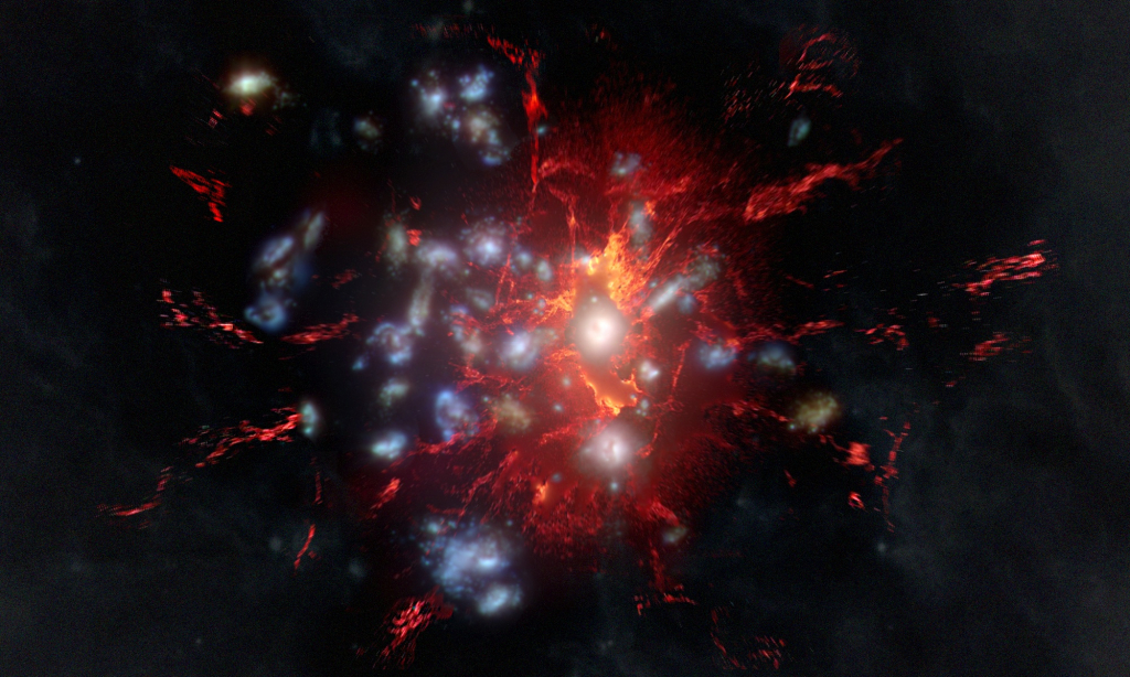 Hidden Cosmic Fuel Tank Found in Infant Galaxy Cluster