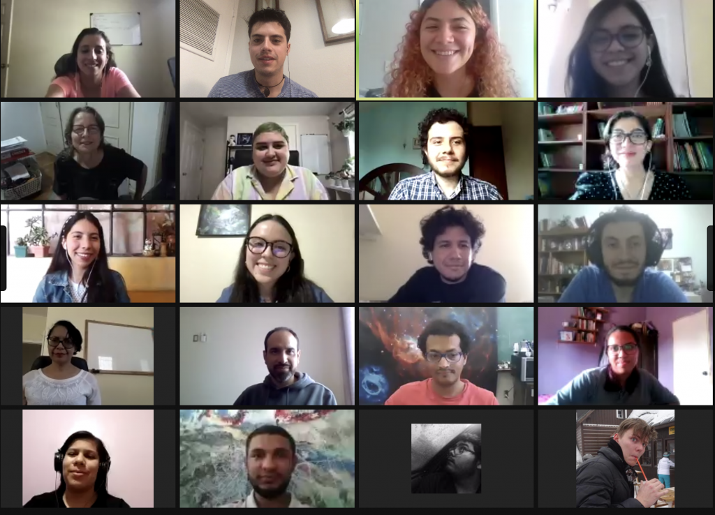 Screenshot of people in a virtual meeting
