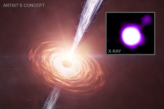 Powerful jet in the Universe
