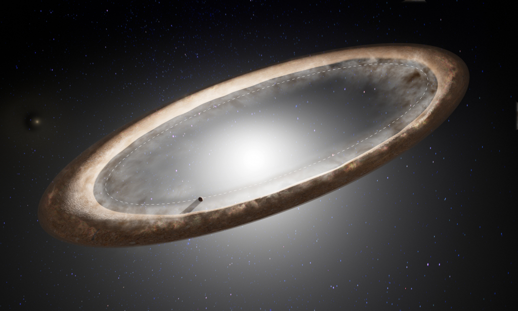 Neighboring Star’s Warped Ring Shaped by Evolving Planets