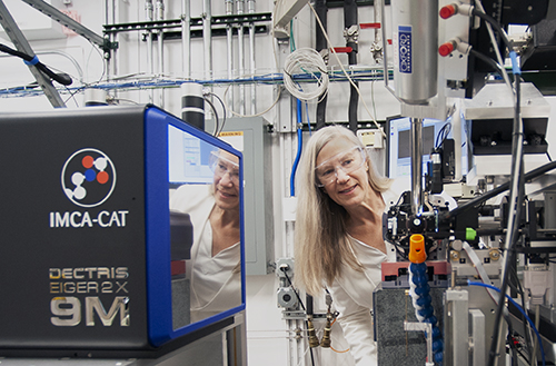 Lisa Keefe stands by part of the machinery at IMCA